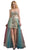 Strapless Beaded Evening Dress with Overskirt