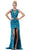 Scoop Neck Embellished Asymmetric Evening Gown
