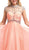 Sheer Embellished Ruched High Neck Evening Dress