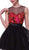 Cinderella Divine - Illusion Jewel Neck Floral Ornate Cocktail Dress in Black
