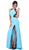 Cinderella Divine - Sleeveless Embellished Halter Jersey Sheath Dress