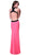 Cinderella Divine - Sleeveless Embellished Halter Jersey Sheath Dress