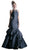 Sleeveless Jeweled Halter Ruffled Mermaid Dress
