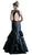 Cinderella Divine - Sleeveless Jeweled Halter Ruffled Mermaid Dress