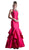 Cinderella Divine - Sleeveless Jeweled Halter Ruffled Mermaid Dress in Pink