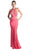 Embellished High Halter Fitted Evening Gown