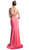 Embellished High Halter Fitted Evening Gown