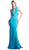 Cinderella Divine - Embellished High Halter Fitted Evening Gown