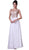 Cinderella Divine - Beaded Cap Sleeve A-line Chiffon Evening Gown