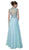 Cinderella Divine - Embellished Illusion Jewel Neck A-line Gown