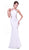 Cinderella Divine - Sleeveless Bedazzled Illusion Halter Sheath Dress