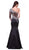Sequined Asymmetric Neck Trumpet Dress