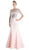 Sequined Asymmetric Neck Trumpet Dress