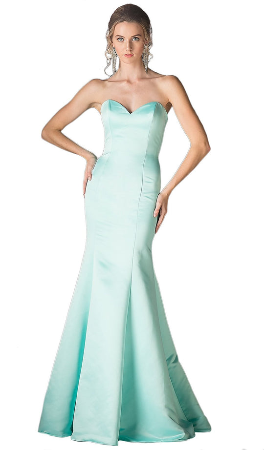 Strapless Sweetheart Satin Trumpet Gown