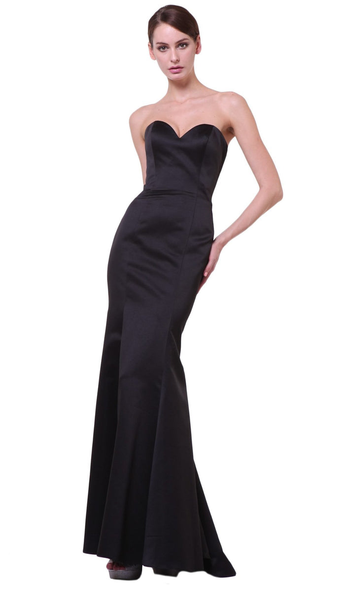 Strapless Sweetheart Satin Trumpet Gown