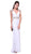 Cinderella Divine - Bedazzled Deep V-neck Fitted Dress