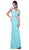 Cinderella Divine - Bedazzled Deep V-neck Fitted Dress