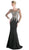 Cinderella Divine Illusion Lace Long Sleeve Trumpet Gown - 1 pc Black In Size 16 Available In Black