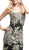 Cinderella Divine - Gold Applique Scalloped Neck Sheath Dress