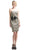 Cinderella Divine - Rosette Applique Sheath Fitted Cocktail Dress