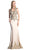 Cinderella Divine - Embroidered Queen Anne Neck Sheath Dress