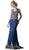 Cinderella Divine - Embroidered Queen Anne Neck Sheath Dress