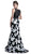 Embellished Two Piece Floral Mermaid Evening Gown
