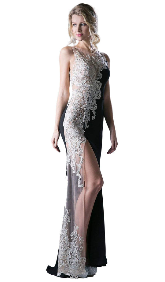 Sleeveless Lace Bateau Fitted Dress