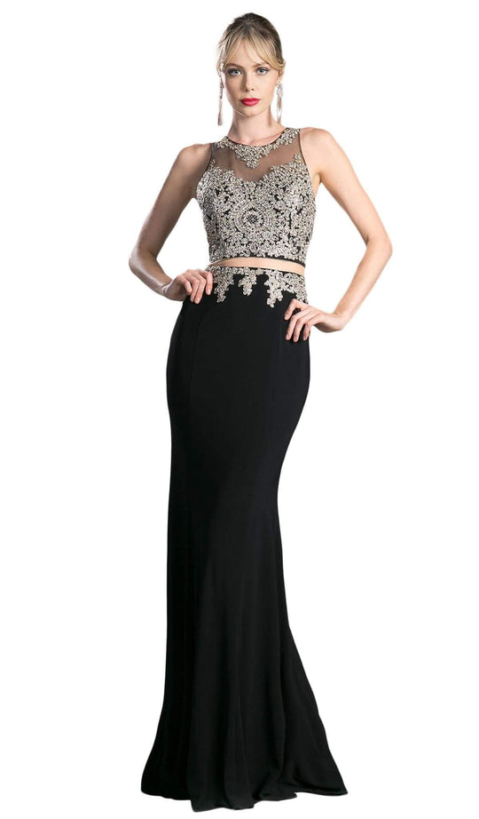 Mock Two Piece Lace Embroidered Fitted Dress