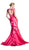 Cap Sleeve Appliqued Plunging Illusion Gown