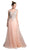 Sheer Scoop Beaded Tulle A-Line Evening Gown