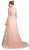 Cinderella Divine - Sheer Scoop Beaded Tulle A-Line Evening Gown