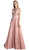 Cinderella Divine - Beaded Lace V-neck A-line Dress