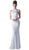 Cinderella Divine - Sleeveless Lace Illusion Halter Sheath Dress