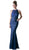 Cinderella Divine - Sleeveless Lace Illusion Halter Sheath Dress