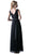 Cinderella Divine - Sequined Lace Bateau Pleated A-line Dress