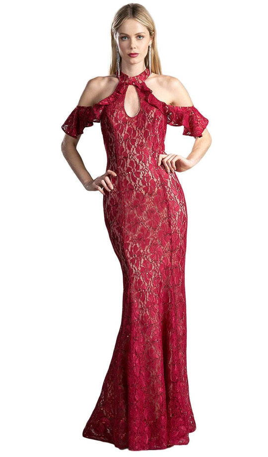 Lace High Halter Sheath Dress