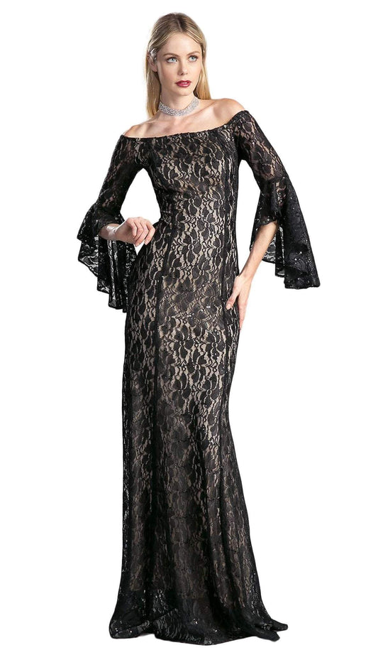 Lace Long Bell Sleeve Sheath Dress