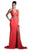 Cinderella Divine - Strappy Plunging V-Neck Slit Evening Dress
