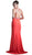 Cinderella Divine - Strappy Plunging V-Neck Slit Evening Dress