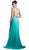 Cinderella Divine - Strappy Plunging V-Neck Slit Evening Dress