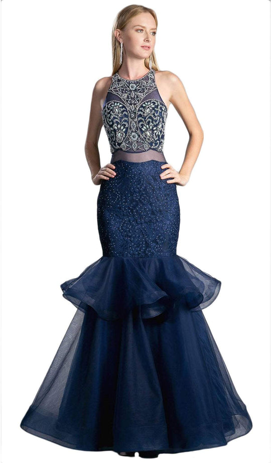 Sleeveless Faux Two-Piece Mermaid Evening Gown