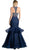 Cinderella Divine - Sleeveless Faux Two-Piece Mermaid Evening Gown