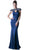 Cinderella Divine Sumptuously Beaded High Neck Long Gown - 1 pc Navy In Size 10 Available In Blue