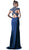 Cinderella Divine - High Neck Beaded Back Sheath Evening Gown