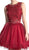 Cinderella Divine - Sleeveless Lace Bodice Tulle A-Line Cocktail Dress