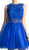 Cinderella Divine - Sleeveless Lace Bodice Tulle A-Line Cocktail Dress
