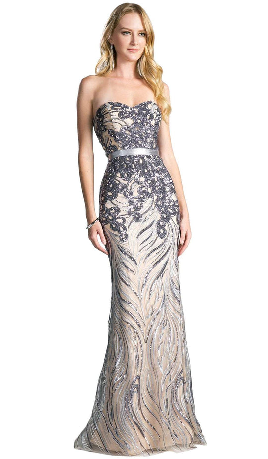 Strapless Sequined Sweetheart Sheath Prom Dress
