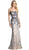 Cinderella Divine - CD0112 Strapless Sweetheart Neckline Sequin Ornate Sheath Evening Gown In Gold