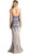 Cinderella Divine - CD0112 Strapless Sweetheart Neckline Sequin Ornate Sheath Evening Gown In Purple and  Nude
